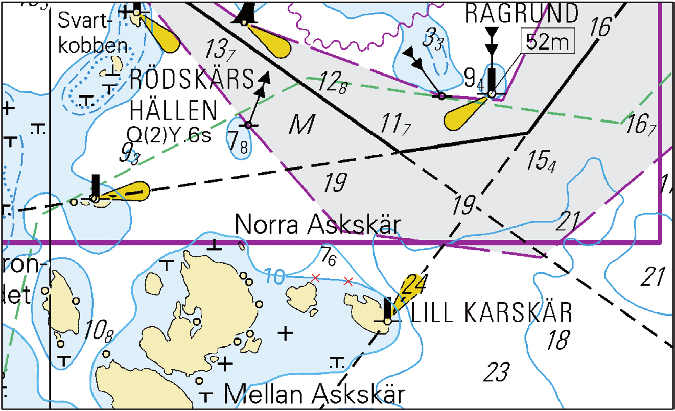 Korrigera 10 m djupkurva Correct 10 m depth contour Ei merikartan mittakaavassa - Inte i sjökortets skala - Not to scale of chart (FTA, Helsinki/Helsingfors 2014)