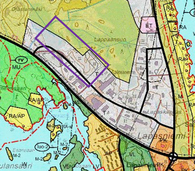 KANGASNIEMEN KUNTA, LAPASKANKAAN ALUEEN KAAVAMUUTOS JA LAAJENNUS 2016, LUONNOS - 5-3.1.4 Maanomistus Suunnittelualueen maanomistajia ovat Kangasniemen kunta ja paikallinen metsäalan yritys RR-paalarit.