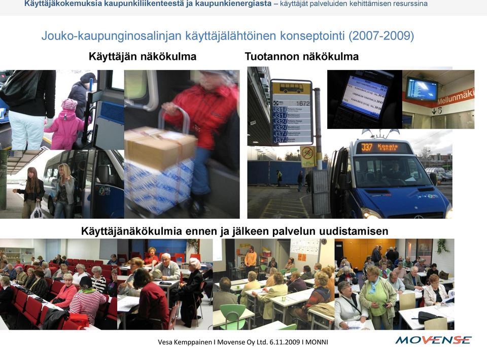 (2007-2009) Käyttäjän näkökulma Tuotannon