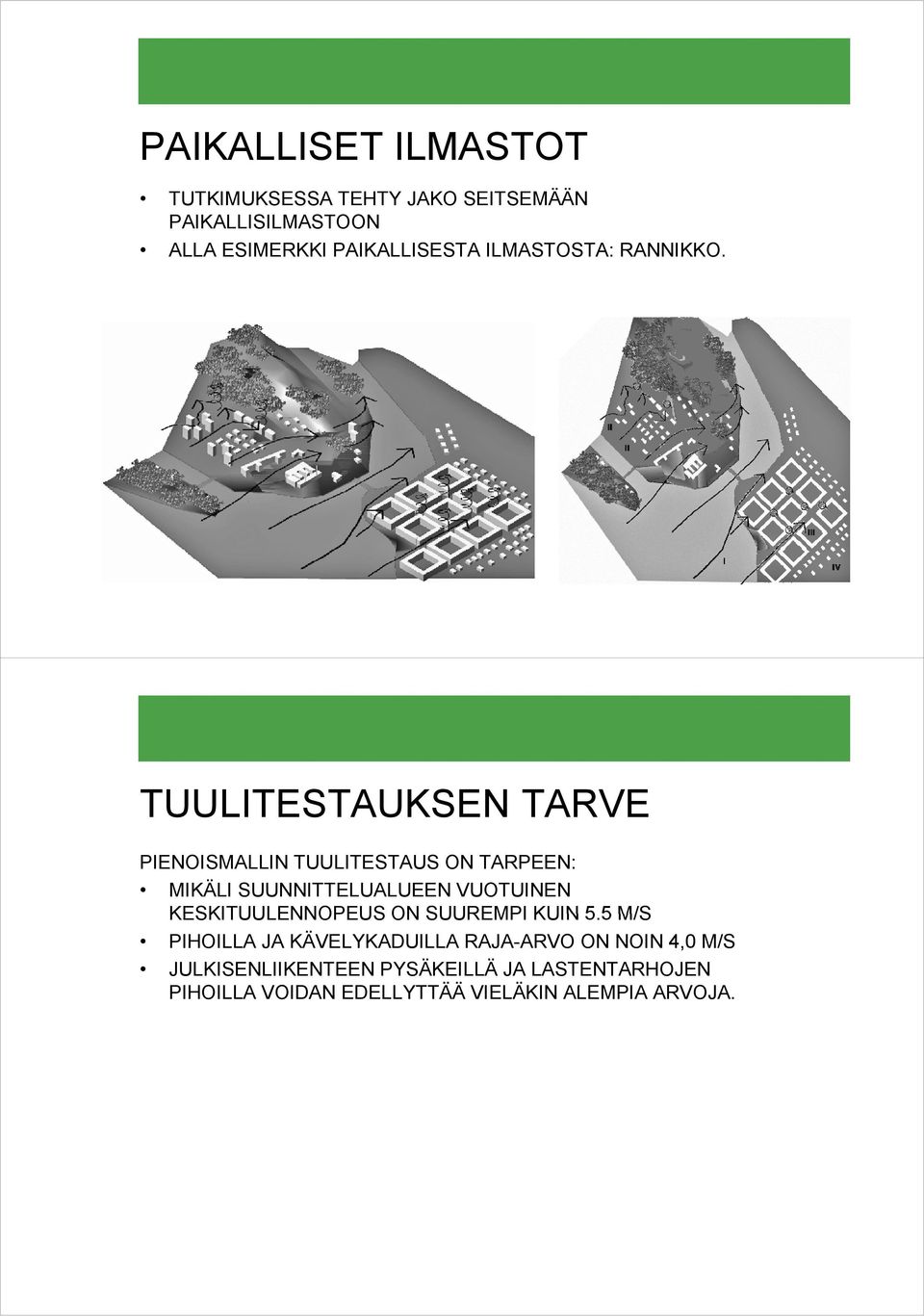 TUULITESTAUKSEN TARVE PIENOISMALLIN TUULITESTAUS ON TARPEEN: MIKÄLI SUUNNITTELUALUEEN VUOTUINEN