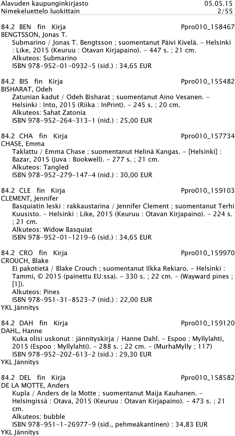 - Helsinki : Into, 2015 (Riika : InPrint). - 245 s. ; 20 cm. Alkuteos: Sahat Zatonia ISBN 978-952-264-313-1 (nid.) : 25,00 EUR 84.