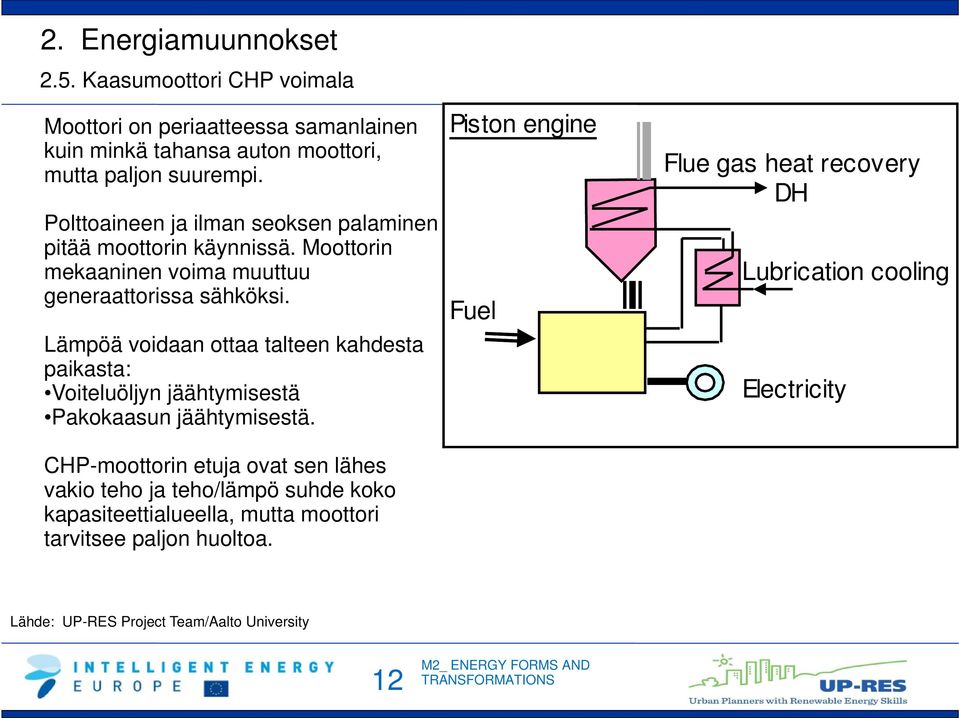 Lämpöä voidaan ottaa talteen kahdesta paikasta: Voiteluöljyn jäähtymisestä Pakokaasun jäähtymisestä.