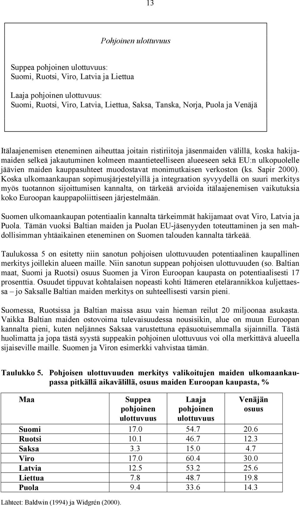 kauppasuhteet muodostavat monimutkaisen verkoston (ks. Sapir 2000).