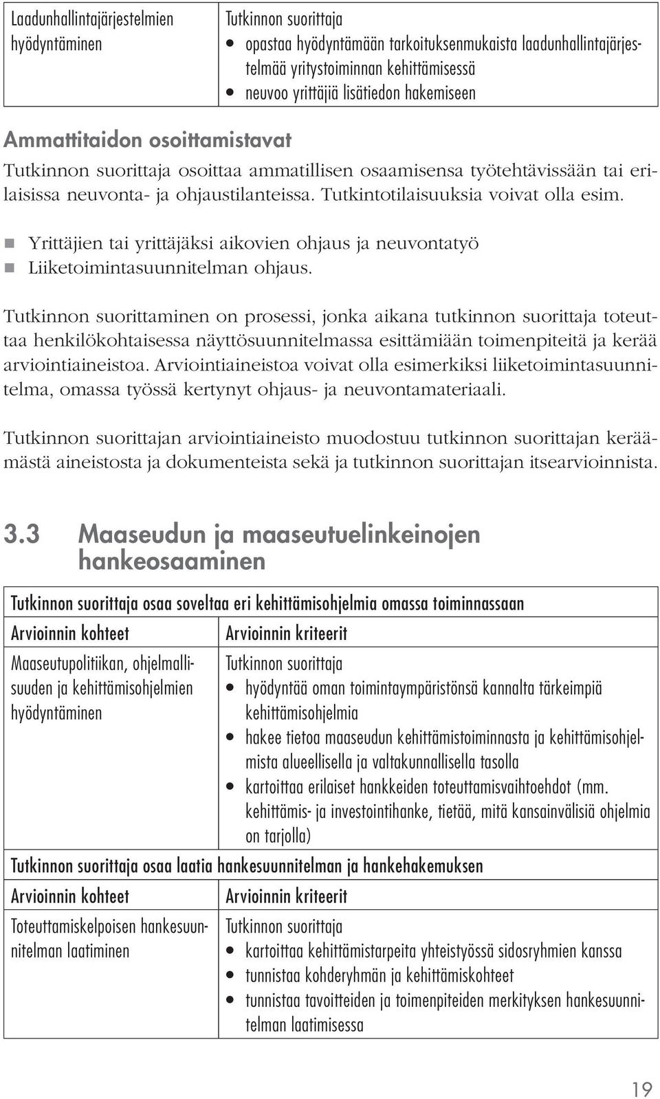 Yrittäjien tai yrittäjäksi aikovien ohjaus ja neuvontatyö Liiketoimintasuunnitelman ohjaus.