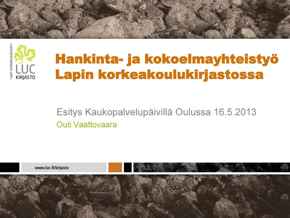 Esitys Kaukopalvelupäivillä