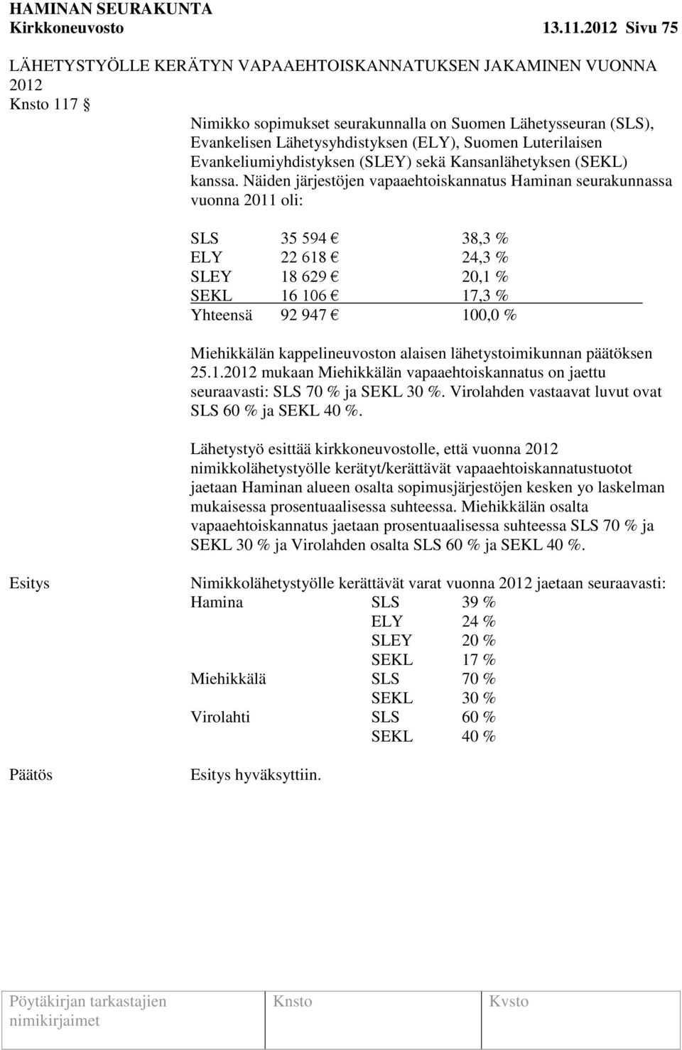 Luterilaisen Evankeliumiyhdistyksen (SLEY) sekä Kansanlähetyksen (SEKL) kanssa.