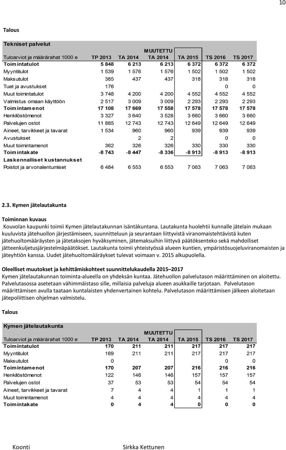 hyväksyminen, jätemaksuihin liittyvä päätöksenteko sekä mahdolliset jätteenkuljetusjärjestelmäpäätökset.