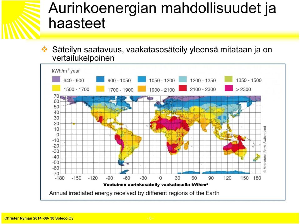 vertailukelpoinen Vuotuinen aurinkosäteily