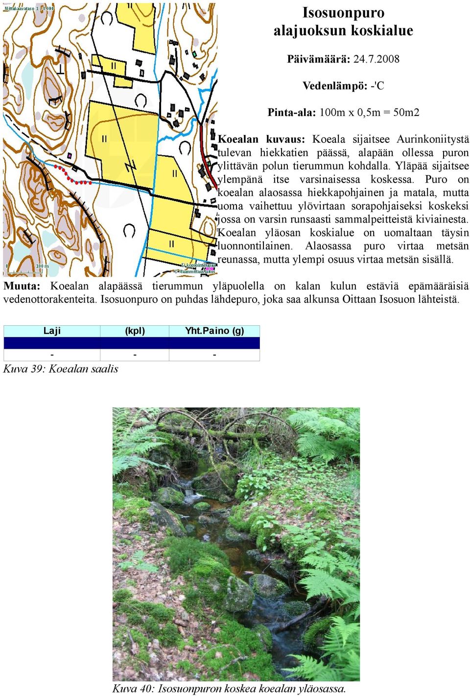 Yläpää sijaitsee ylempänä itse varsinaisessa koskessa.