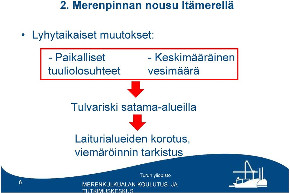 Keskimääräinen vesimäärä Tulvariski