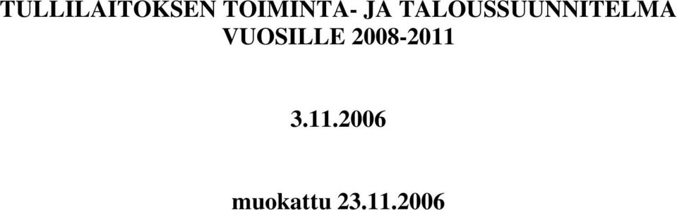 TALOUSSUUNNITELMA