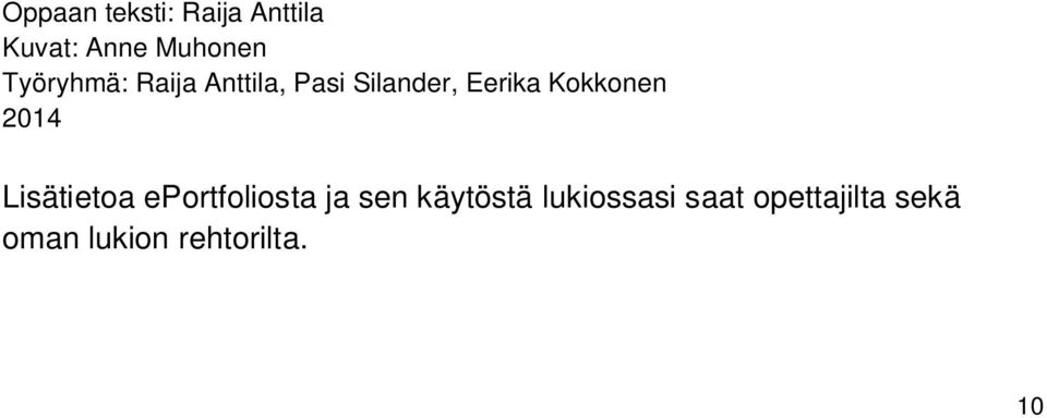 Kokkonen 2014 Lisätietoa eportfoliosta ja sen