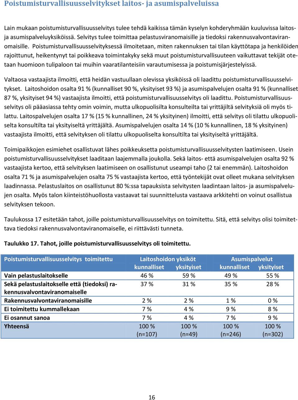 Poistumisturvallisuusselvityksessä ilmoitetaan, miten rakennuksen tai tilan käyttötapa ja henkilöiden rajoittunut, heikentynyt tai poikkeava toimintakyky sekä muut poistumisturvallisuuteen