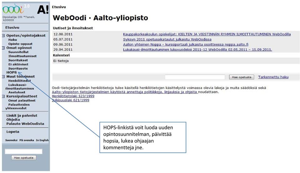 opintosuunnitelman,