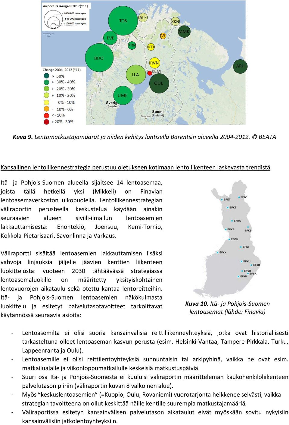 (Mikkeli) on Finavian lentoasemaverkoston ulkopuolella.