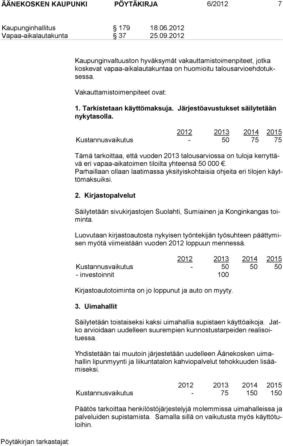 Järjestöavustukset säilytetään nyky tasolla.