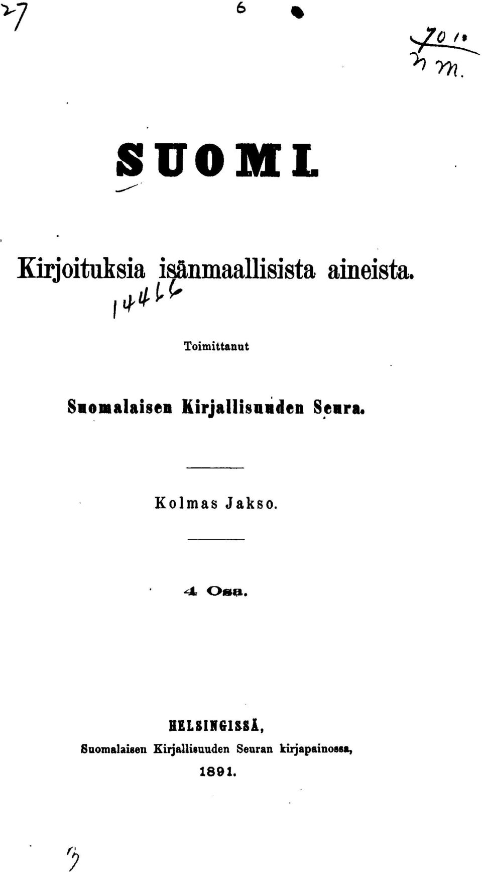 Kolmas Jakso. ^ Osa.