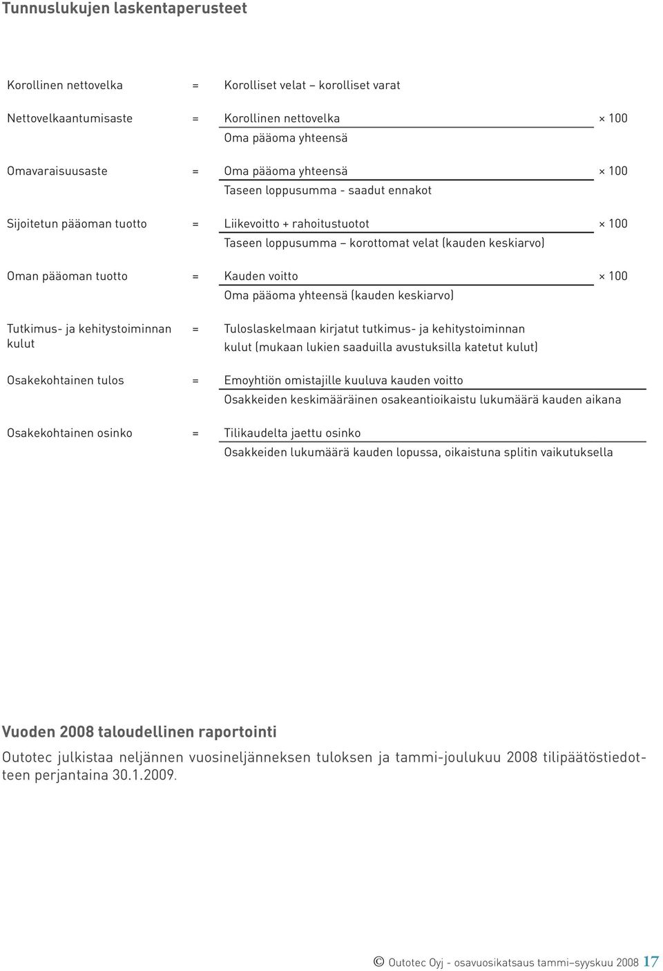 pääoma yhteensä (kauden keskiarvo) Tutkimus- ja kehitystoiminnan kulut = Tuloslaskelmaan kirjatut tutkimus- ja kehitystoiminnan kulut (mukaan lukien saaduilla avustuksilla katetut kulut)