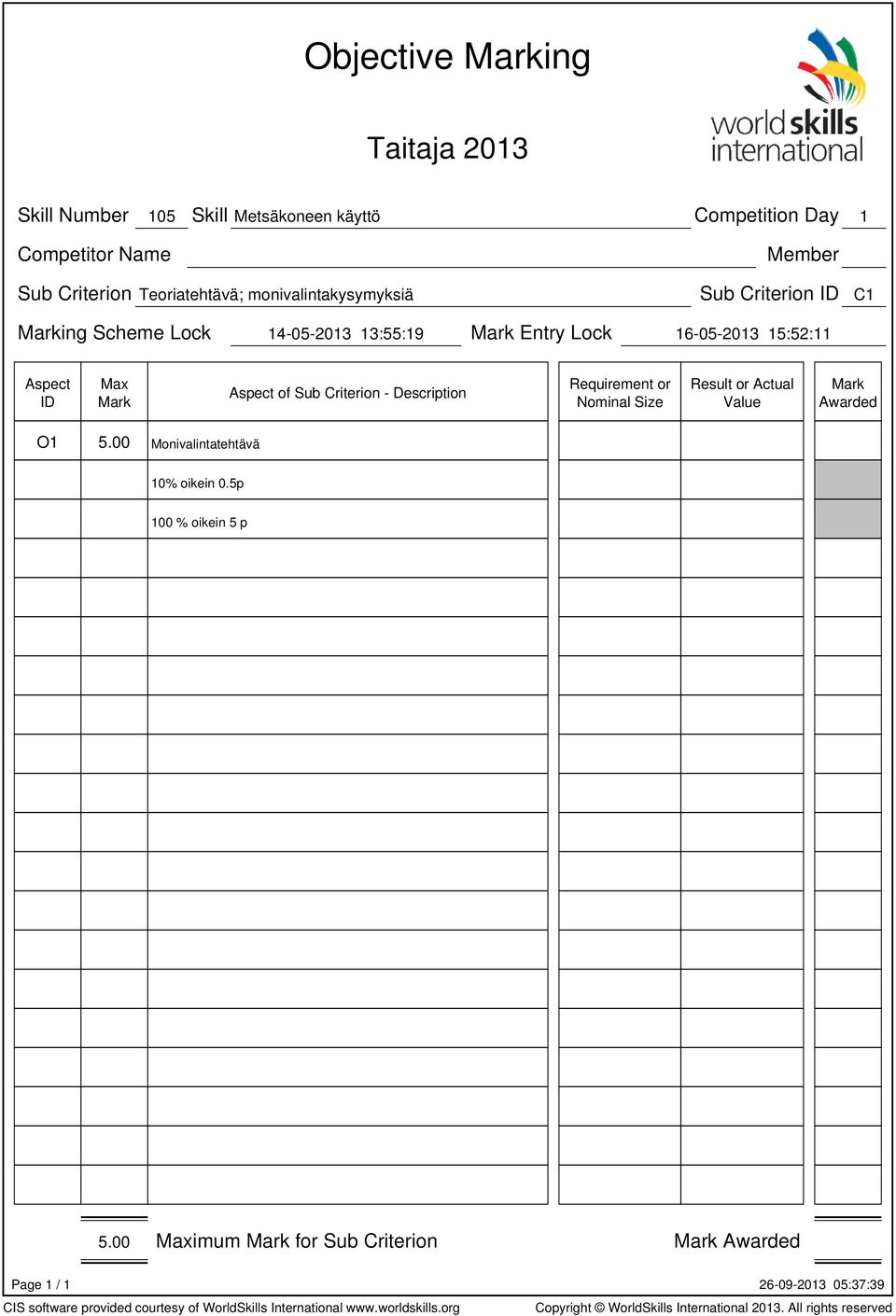 Scheme Lock 14-05-2013 13:55:19 Entry Lock 16-05-2013 15:52:11 Result or O1