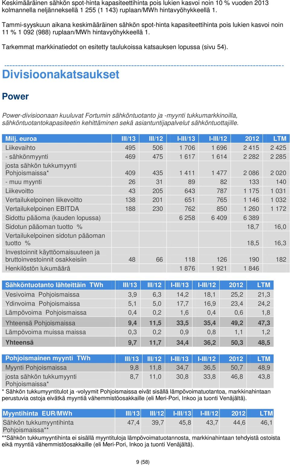 Tarkemmat markkinatiedot on esitetty taulukoissa katsauksen lopussa (sivu 54).