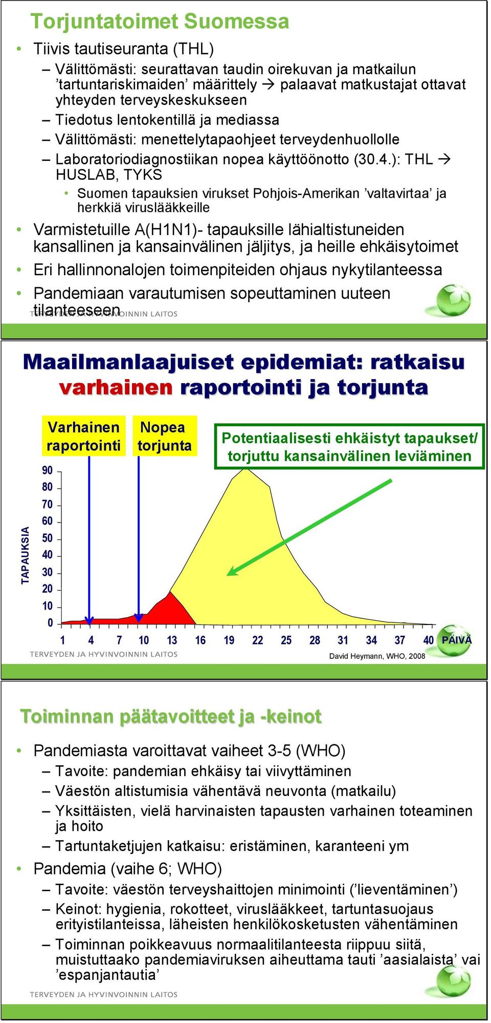 ): THL HUSLAB, TYKS Suomen tapauksien virukset Pohjois-Amerikan valtavirtaa ja herkkiä viruslääkkeille Varmistetuille A(H1N1)- tapauksille lähialtistuneiden kansallinen ja kansainvälinen jäljitys, ja