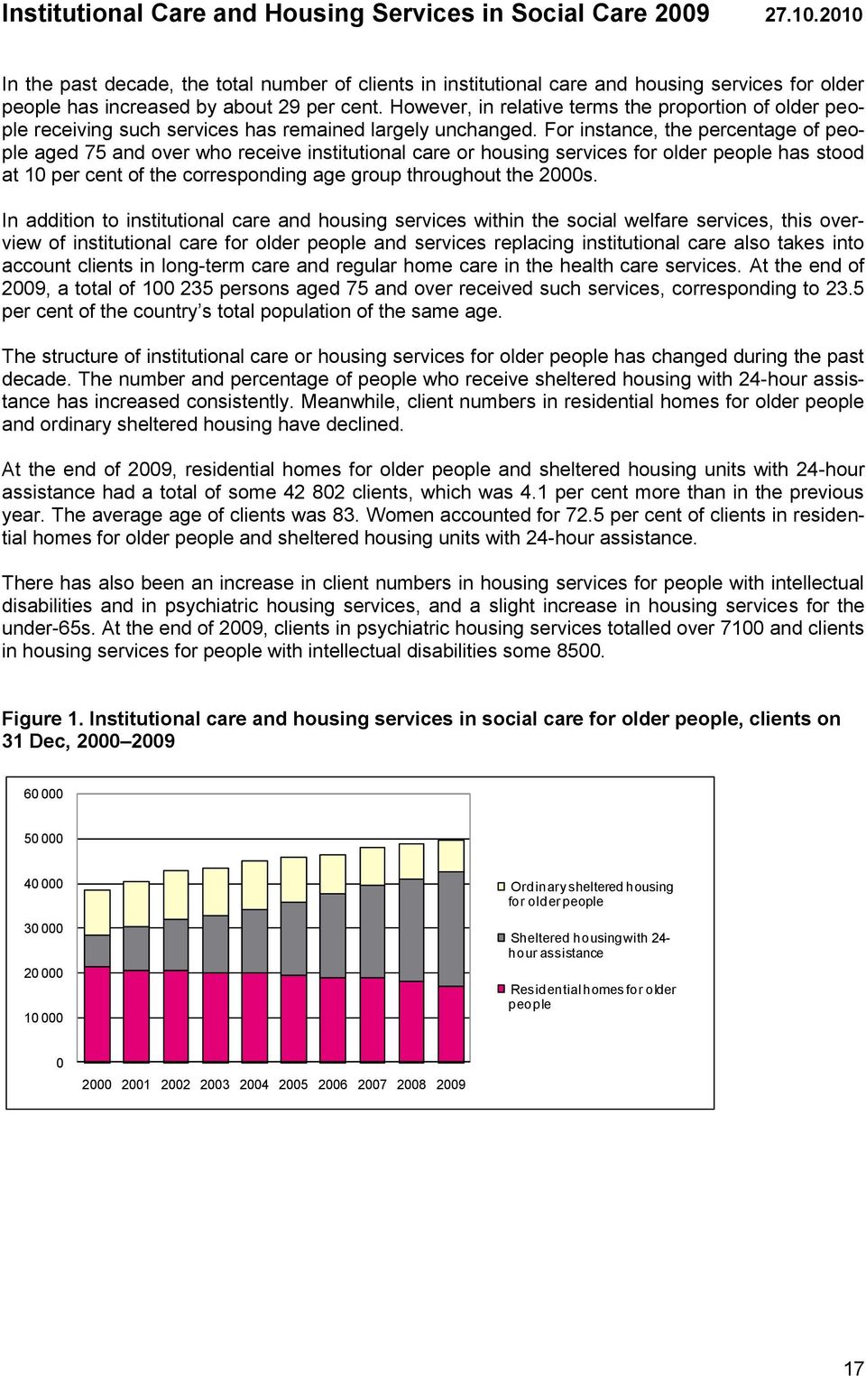 However, in relative terms the proportion of older people receiving such services has remained largely unchanged.