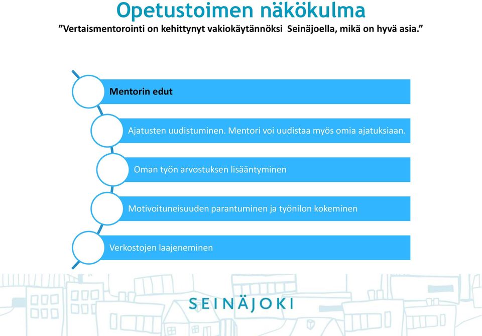 Mentori voi uudistaa myös omia ajatuksiaan.