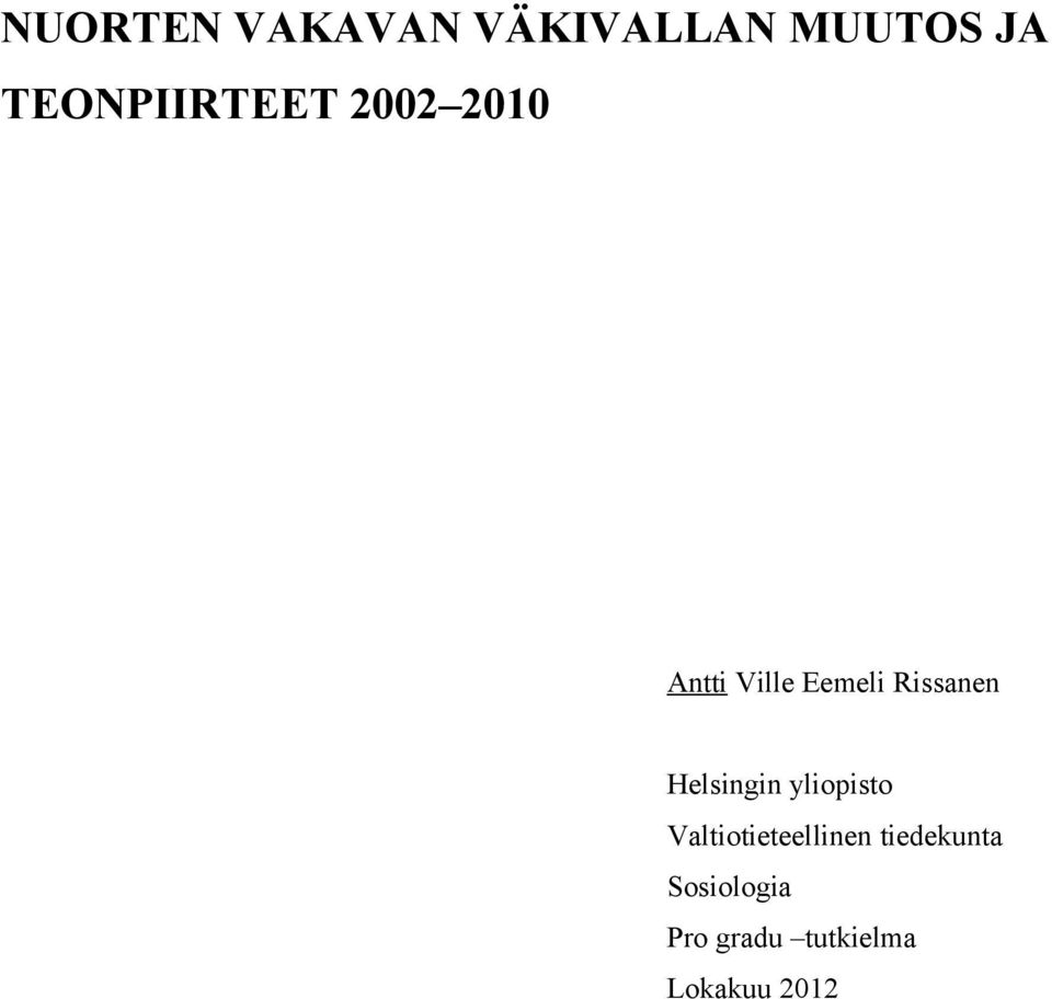 Rissanen Helsingin yliopisto