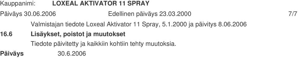 Spray, 5.1.2000 ja päivitys 8.06.2006 16.