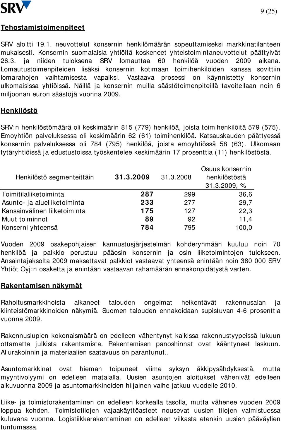 Lomautustoimenpiteiden lisäksi konsernin kotimaan toimihenkilöiden kanssa sovittiin lomarahojen vaihtamisesta vapaiksi. Vastaava prosessi on käynnistetty konsernin ulkomaisissa yhtiöissä.