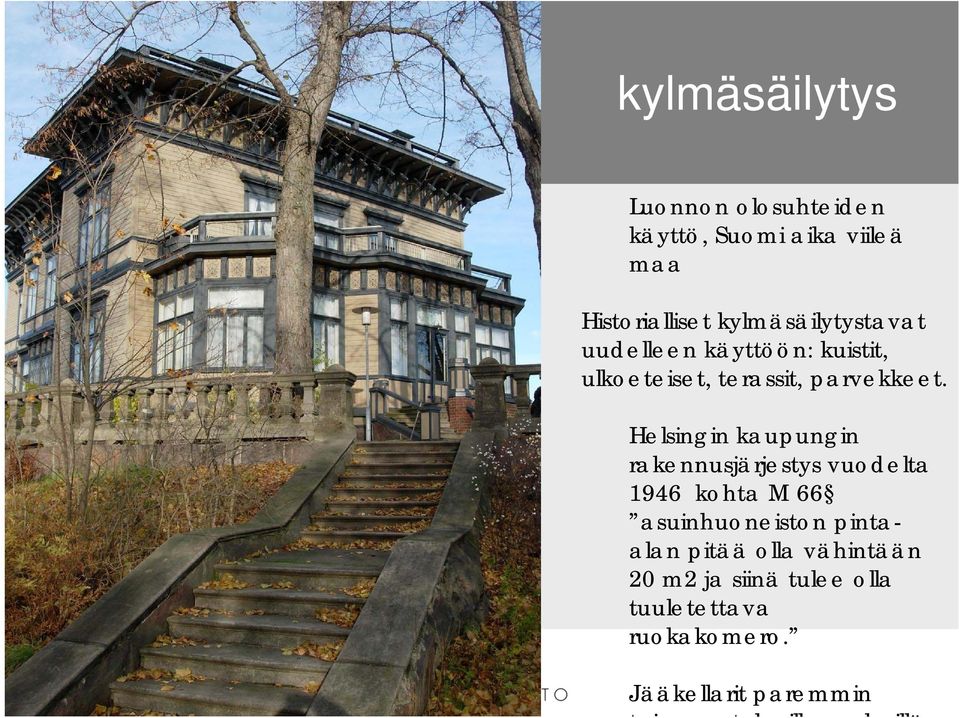Helsingin kaupungin rakennusjärjestys vuodelta 1946 kohta M 66 asuinhuoneiston pintaalan