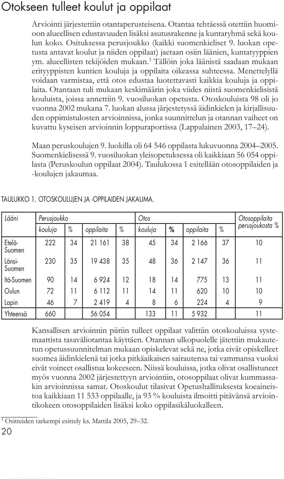 3 Tällöin joka läänistä saadaan mukaan erityyppisten kuntien kouluja ja oppilaita oikeassa suhteessa. Menettelyllä voidaan varmistaa, että otos edustaa luotettavasti kaikkia kouluja ja oppilaita.