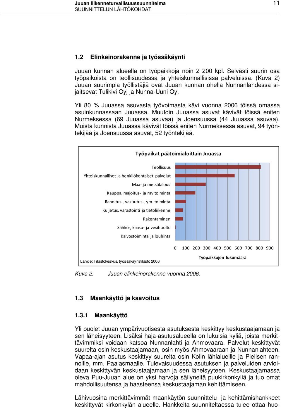 (Kuva 2) Juuan suurimpia työllistäjiä ovat Juuan kunnan ohella Nunnanlahdessa sijaitsevat Tulikivi Oyj ja Nunna-Uuni Oy.