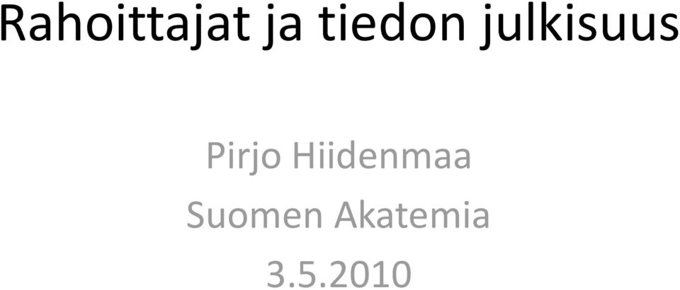 Pirjo Hiidenmaa