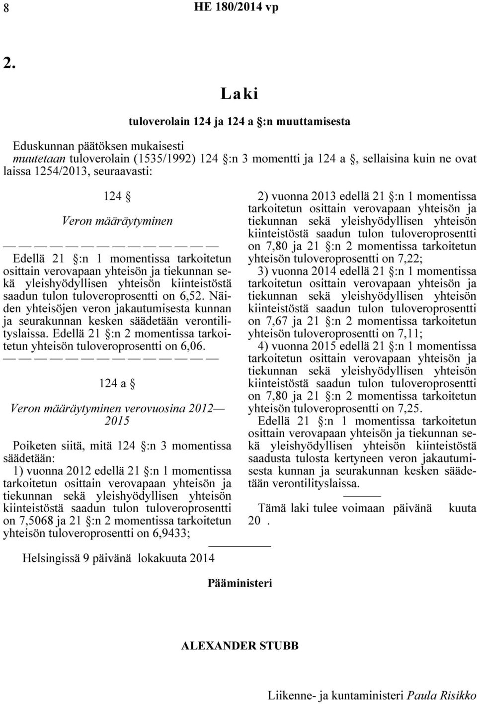 Edellä 21 :n 2 momentissa tarkoitetun yhteisön tuloveroprosentti on 6,06.