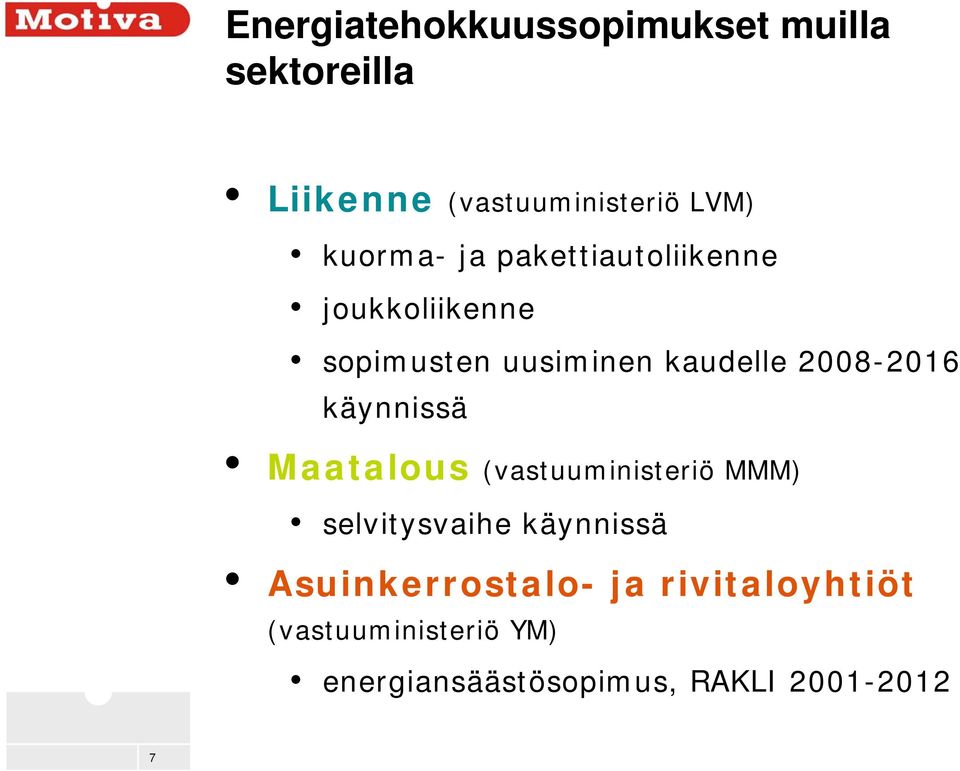 2008-2016 käynnissä Maatalous (vastuuministeriö MMM) selvitysvaihe käynnissä