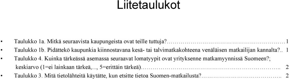 Kuinka tärkeässä asemassa seuraavat lomatyypit ovat yrityksenne matkamyynnissä Suomeen?