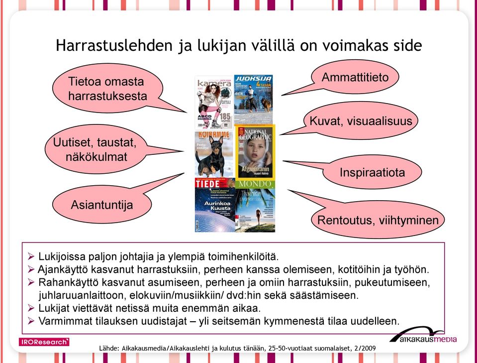 Ajankäyttö kasvanut harrastuksiin, perheen kanssa olemiseen, kotitöihin ja työhön.