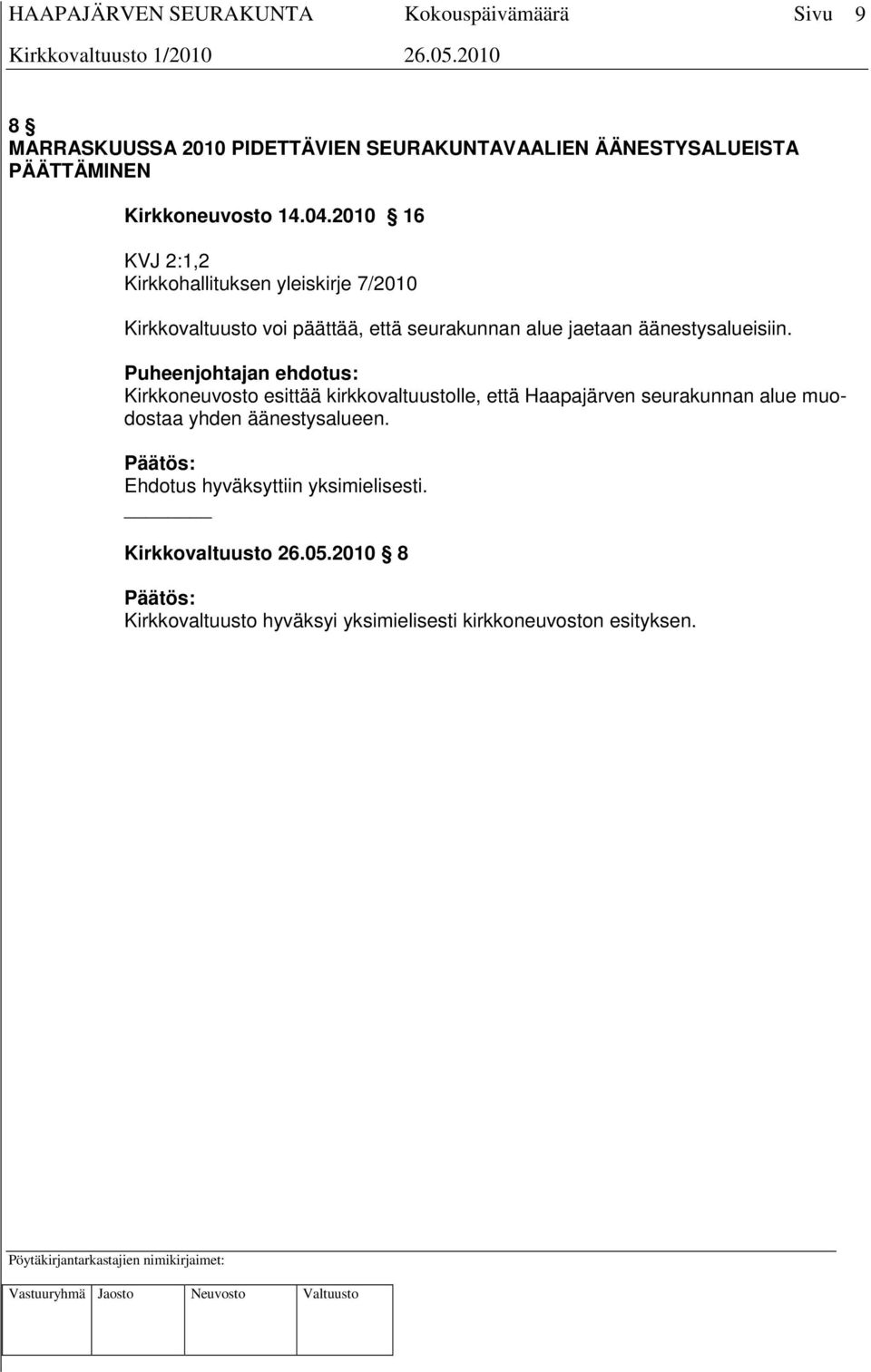 äänestysalueisiin.