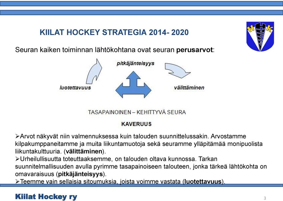 Urheilullisuutta toteuttaaksemme, on talouden oltava kunnossa.