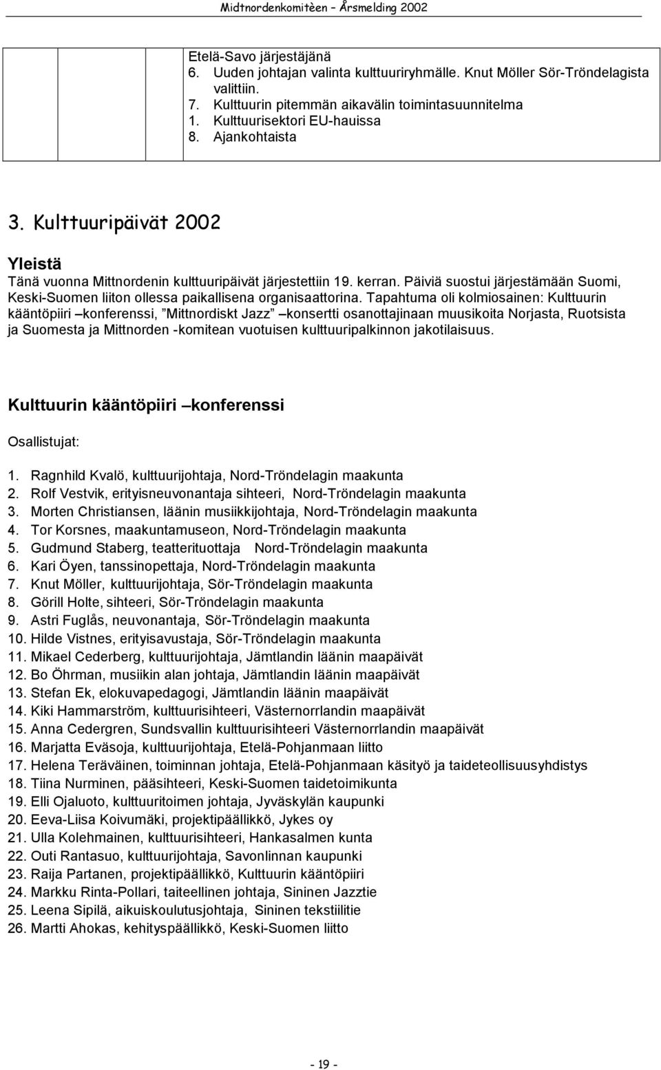 Päiviä suostui järjestämään Suomi, Keski-Suomen liiton ollessa paikallisena organisaattorina.