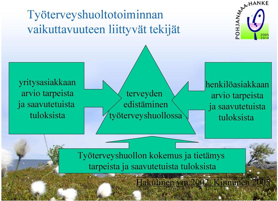 henkilöasiakkaan arvio tarpeista ja saavutetuista tuloksista Työterveyshuollon