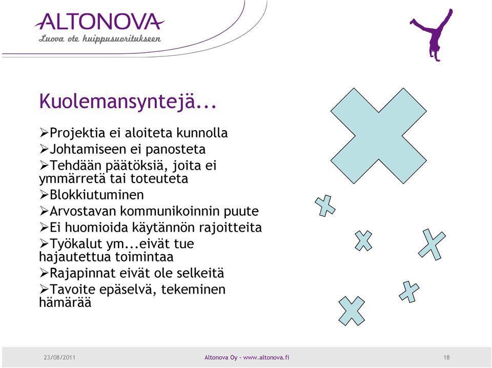 ymmärretä tai toteuteta Blokkiutuminen Arvostavan kommunikoinnin puute Ei huomioida