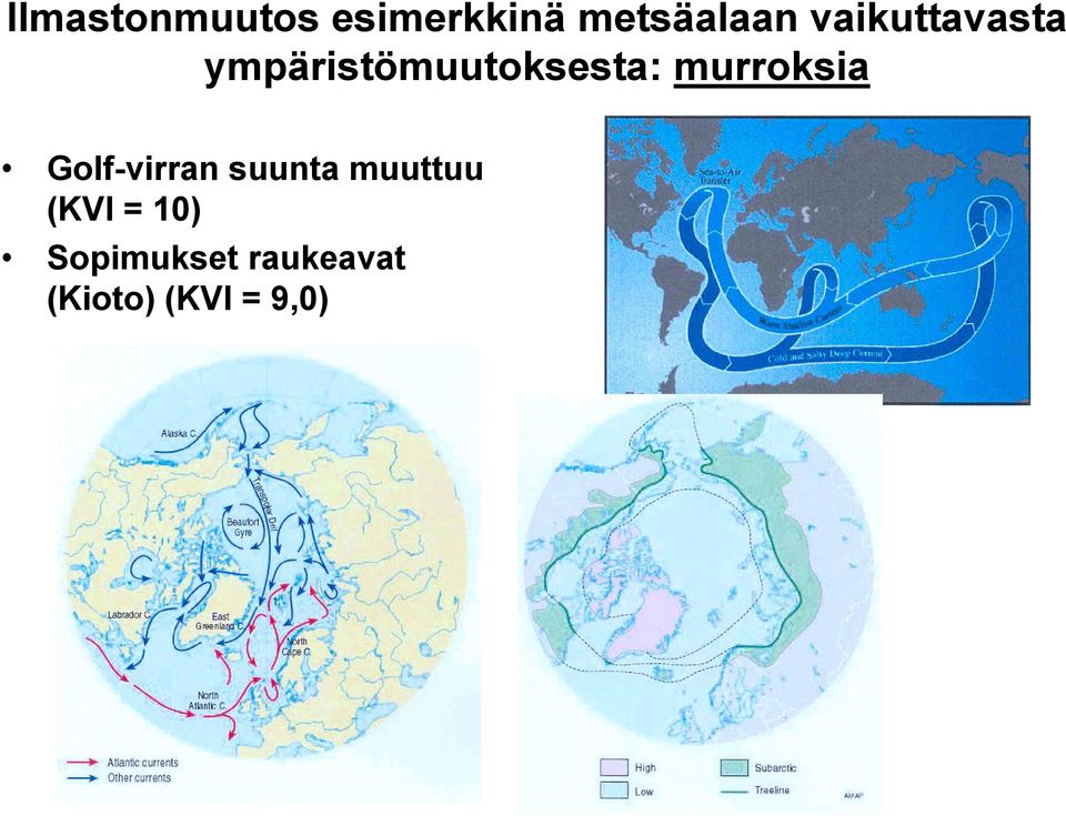 murroksia Golf-virran suunta muuttuu