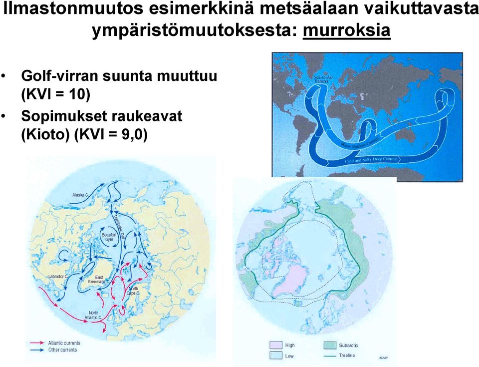 murroksia Golf-virran suunta muuttuu