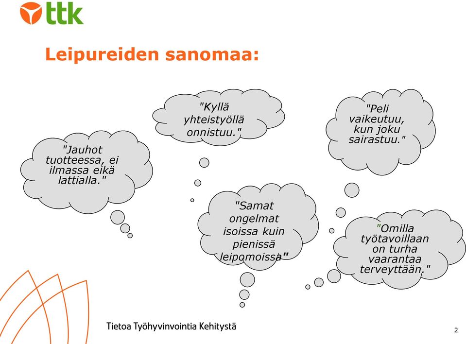 " "Samat ongelmat isoissa kuin pienissä leipomoissa" "Peli