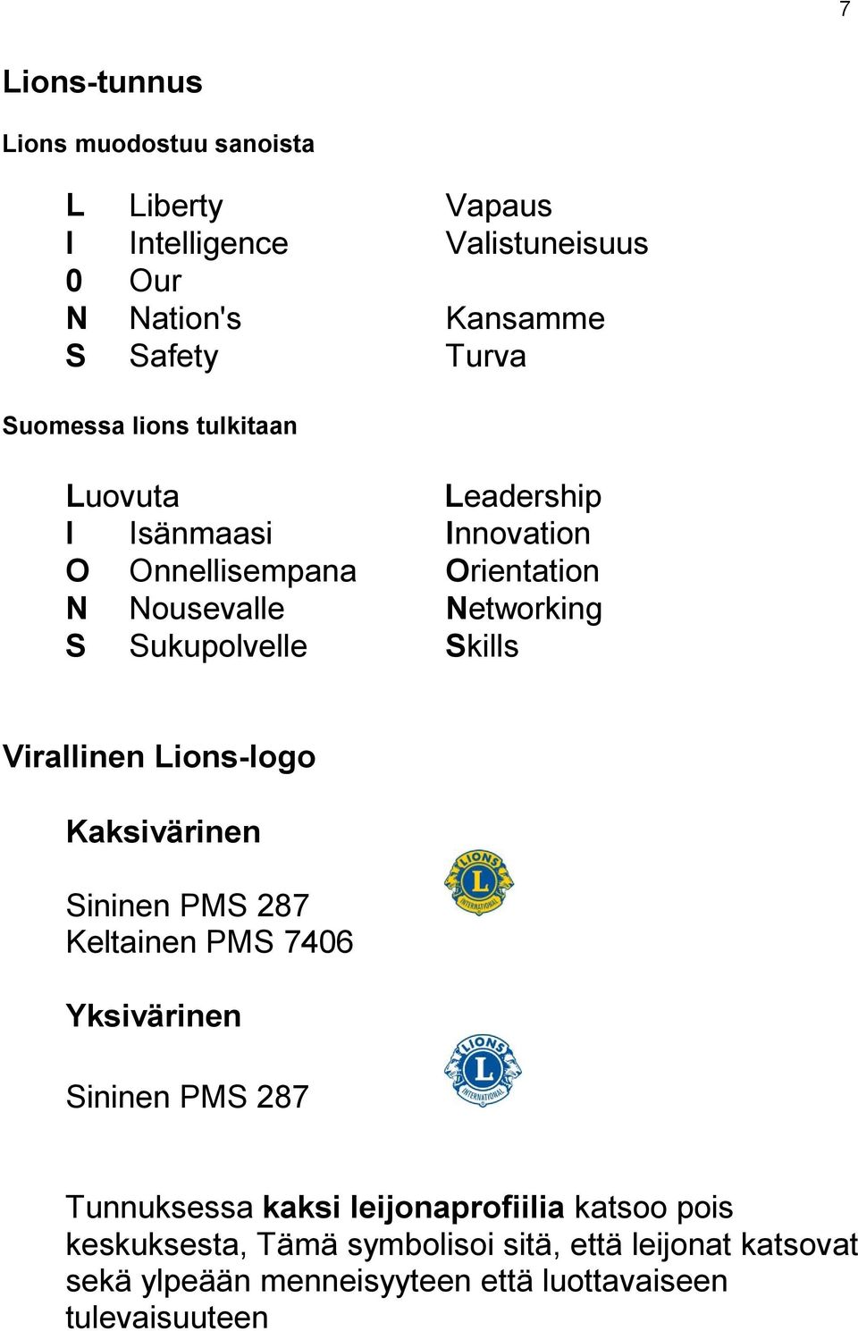 Sukupolvelle Skills Virallinen Lions-logo Kaksivärinen Sininen PMS 287 Keltainen PMS 7406 Yksivärinen Sininen PMS 287 Tunnuksessa