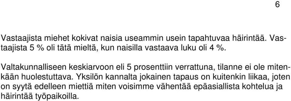 Valtakunnalliseen keskiarvoon eli 5 prosenttiin verrattuna, tilanne ei ole mitenkään huolestuttava.