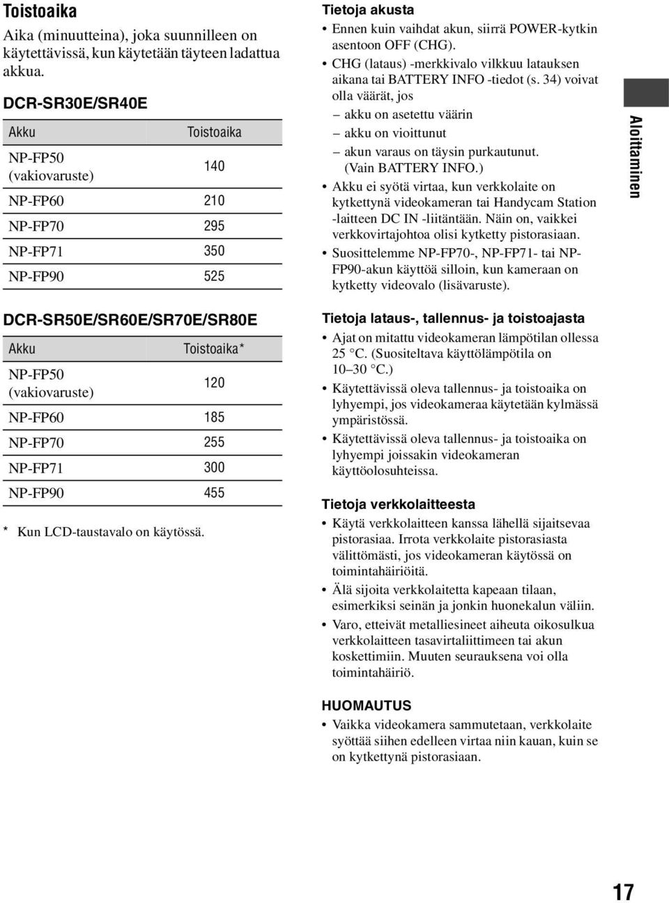 CHG (lataus) -merkkivalo vilkkuu latauksen aikana tai BATTERY INFO -tiedot (s. 34) voivat olla väärät, jos akku on asetettu väärin akku on vioittunut akun varaus on täysin purkautunut.