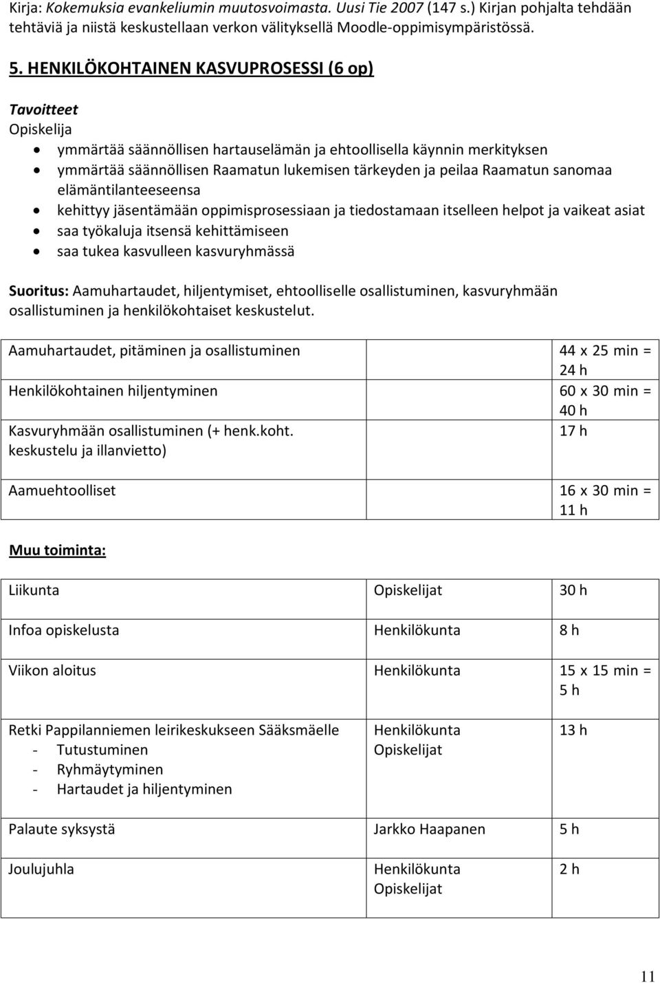 Raamatun sanomaa elämäntilanteeseensa kehittyy jäsentämään oppimisprosessiaan ja tiedostamaan itselleen helpot ja vaikeat asiat saa työkaluja itsensä kehittämiseen saa tukea kasvulleen kasvuryhmässä